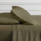 Open Box: European Flax Linen Sheet Set, Cal King - Dark Olive