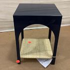 Open Box: Archibald Lacquer &amp; Rattan Side Table (16") - Navy Lacquer, Cane