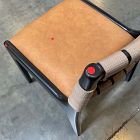 Open Box: Dunham Dining Chair - Ludlow Leather Sesame, Black, Sand Straps