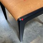 Open Box: Dunham Dining Chair - Ludlow Leather Sesame, Black, Sand Straps