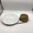 Open Box: Maisie Marble Side Table (16") - White Marble, Antique Brass