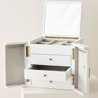 Modern White Lacquer Jewellery Box - Cube