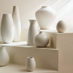 Pure White Ceramic Vase, Pot, 14.5 Inches, West Elm