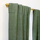 Open Box: European Flax Linen Blackout Curtain (96"W x 84"L) - Olive Melange