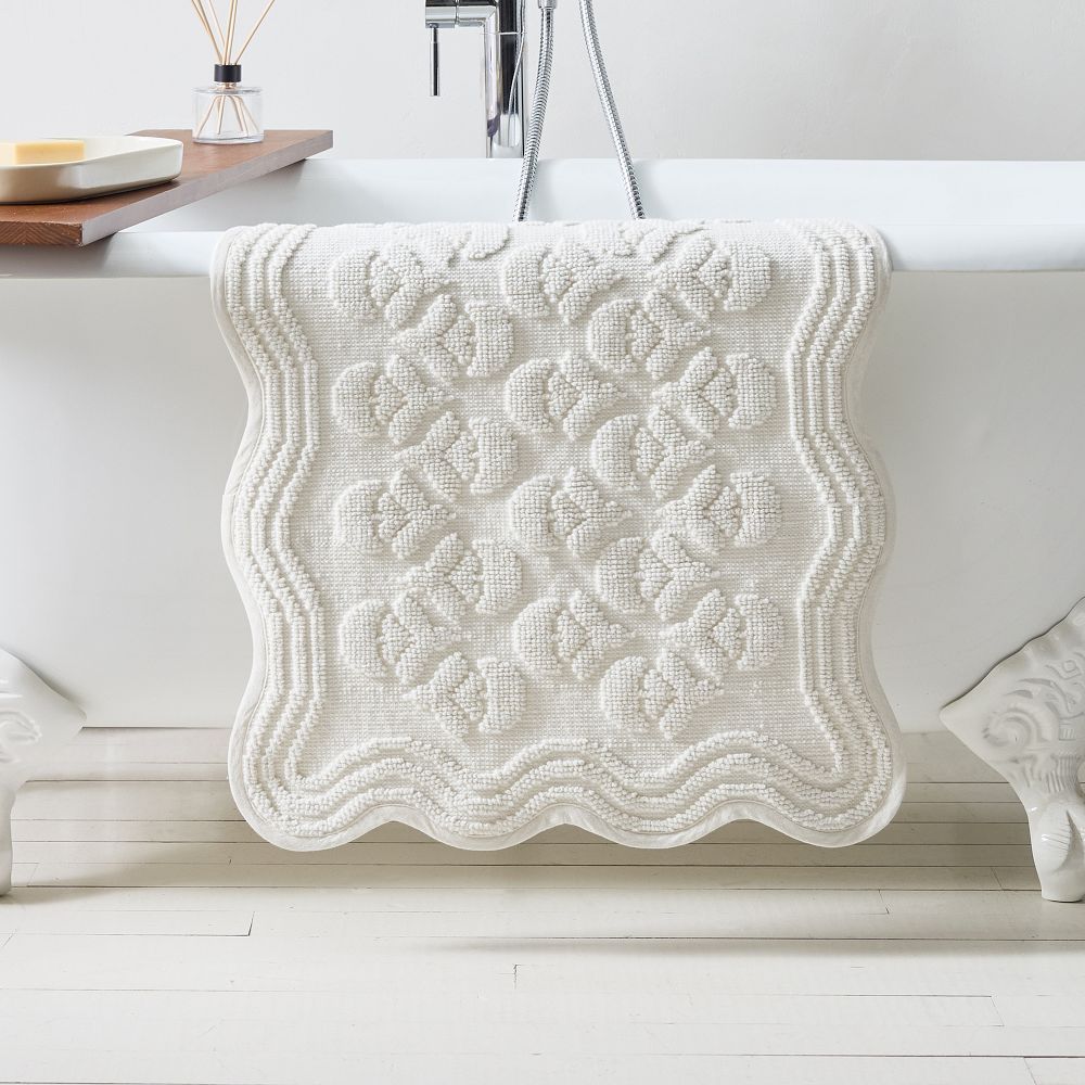 Thistle Jacquard Bath Mat - Alabaster