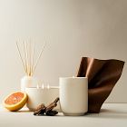 Sandalwood &amp; Leather w/ Brushed Woven Throw Gift Set