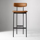 Open Box: Grier Counter Stool (26") - Saddle Leather Nut, Textured Antique Bronze