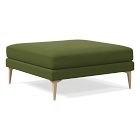 Open Box: Andes Ottoman (34"W) - Performance Velvet Tarragon, Blackened Brass