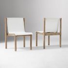 Open Box: Cusco Outdoor Textilene® Stacking Dining Chair (Set of 2) - Weathered Gray