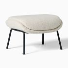 Open Box: Fillmore Mid-Century Ottoman - Yarn Dyed Boucle Alabaster, Matte Black