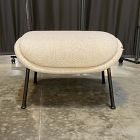 Open Box: Fillmore Mid-Century Ottoman - Yarn Dyed Boucle Alabaster, Matte Black