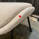 Open Box: Fillmore Mid-Century Ottoman - Yarn Dyed Boucle Alabaster, Matte Black