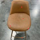 Open Box: Finley Leather Counter Stool (26") - Saddle Leather Nut, Champagne Bronze