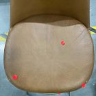 Open Box: Finley Leather Counter Stool (26") - Saddle Leather Nut, Champagne Bronze