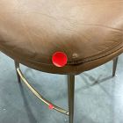 Open Box: Finley Leather Counter Stool (26") - Saddle Leather Nut, Champagne Bronze