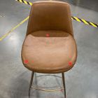 Open Box: Finley Leather Counter Stool (26") - Saddle Leather Nut, Champagne Bronze
