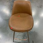 Open Box: Finley Leather Counter Stool (26") - Saddle Leather Nut, Champagne Bronze