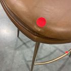 Open Box: Finley Leather Counter Stool (26") - Saddle Leather Nut, Champagne Bronze