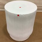 Open Box: Fluted Ceramic Indoor/Outdoor Side Table (16" Diam.) - White