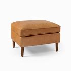 Open Box: Hamilton Leather Ottoman - Charme Leather Burnt Sienna, Almond