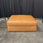 Open Box: Hamilton Leather Ottoman - Charme Leather Burnt Sienna, Almond