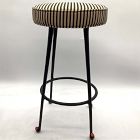 Open Box: Pierce &amp; Ward Counter Stool (26") - P&amp;W Stripe, Black Cast Metal