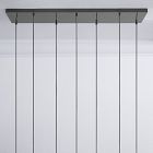 Open Box: Sculptural Glass 7 Light Linear Canopy Base Only - Antique Bronze