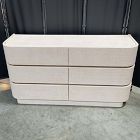 Open Box: Solstice Painted Raffia 6-Drawer Dresser (60") - Whitewash