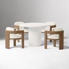 Fluted Outdoor Bistro Table (44") &amp; Westport Barrel Dining Chairs Set