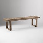 Portside Wood Outdoor Dining Table (76.5") &amp; Benches Set
