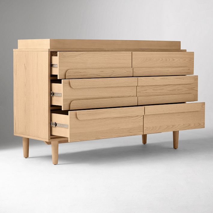 Gemini 6-Drawer Wide Dresser with Removable Topper (56