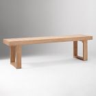 Portside Wood Outdoor Dining Table (76.5") &amp; Benches Set