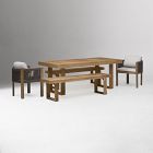 Portside Wood Outdoor Dining Table (76.5"), Portside Benches &amp; Porto Chairs Set