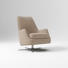 Open Box: Patchin Swivel Chair - Deluxe Velvet Clay, Polished Stainless Steel
