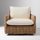 Westport Wicker Outdoor Slim Sofa, Swivel Chair &amp; Wicker Pedestal Coffee Table