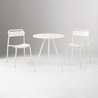 Wren Outdoor Bistro Table (28") &amp; Metal Stacking Chairs Set