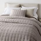 Open Box: European Flax Linen Tack Stitch Quilt, King/Cal. King - Dark Flax