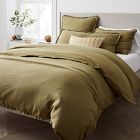 Open Box: European Flax Linen Ruffle Duvet Cover, King/Cal. King - Cedar