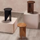 Angled Base Wood Side Table (14")