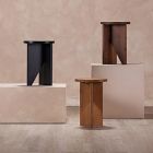 Angled Base Wood Side Table (14")