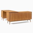 Mid-Century Modular L-Shaped Desk w/ File Cabinet &amp; Bookcase (70") - ADA