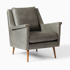 Carlo Leather Mid-Century Chair - Wood Legs