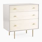 Modernist Wood &amp; Lacquer 3-Drawer Dresser (32") - Winter Wood