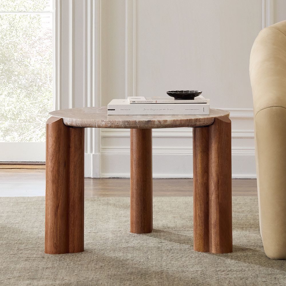 Lorraine Marble Side Table (24") by West Elm