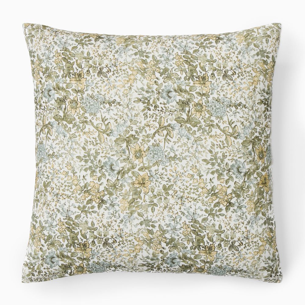 Frankie Floral Pillow Cover - 20x20, Green/Multi