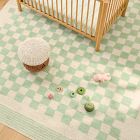 Soft Checkered Washable Shag Rug