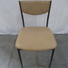 Open Box: Alessio Leather Dining Chair - Ludlow Leather Cumin, Antique Textured Bronze, Champagne Bronze Accent