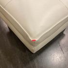 Open Box: Axel Leather Ottoman (28") - Sierra Leather Snow, Burnished Bronze