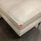 Open Box: Axel Leather Ottoman (28") - Sierra Leather Snow, Burnished Bronze