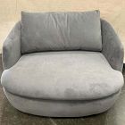 Open Box: Crescent Grand Swivel Chair - Performance Velvet Pewter